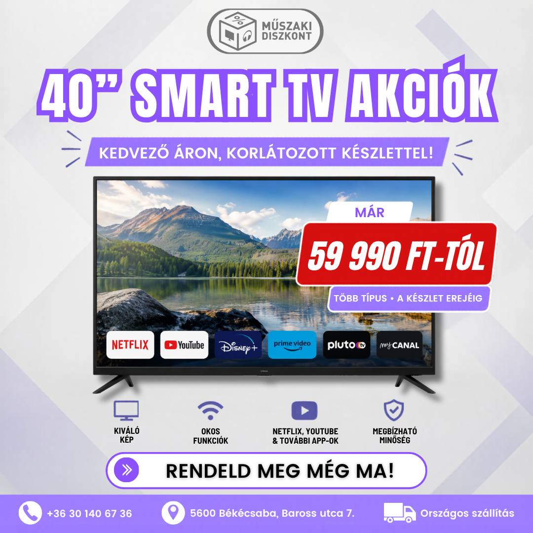 40" SMART LED TV AKCIÓ – Többféle modell készletről