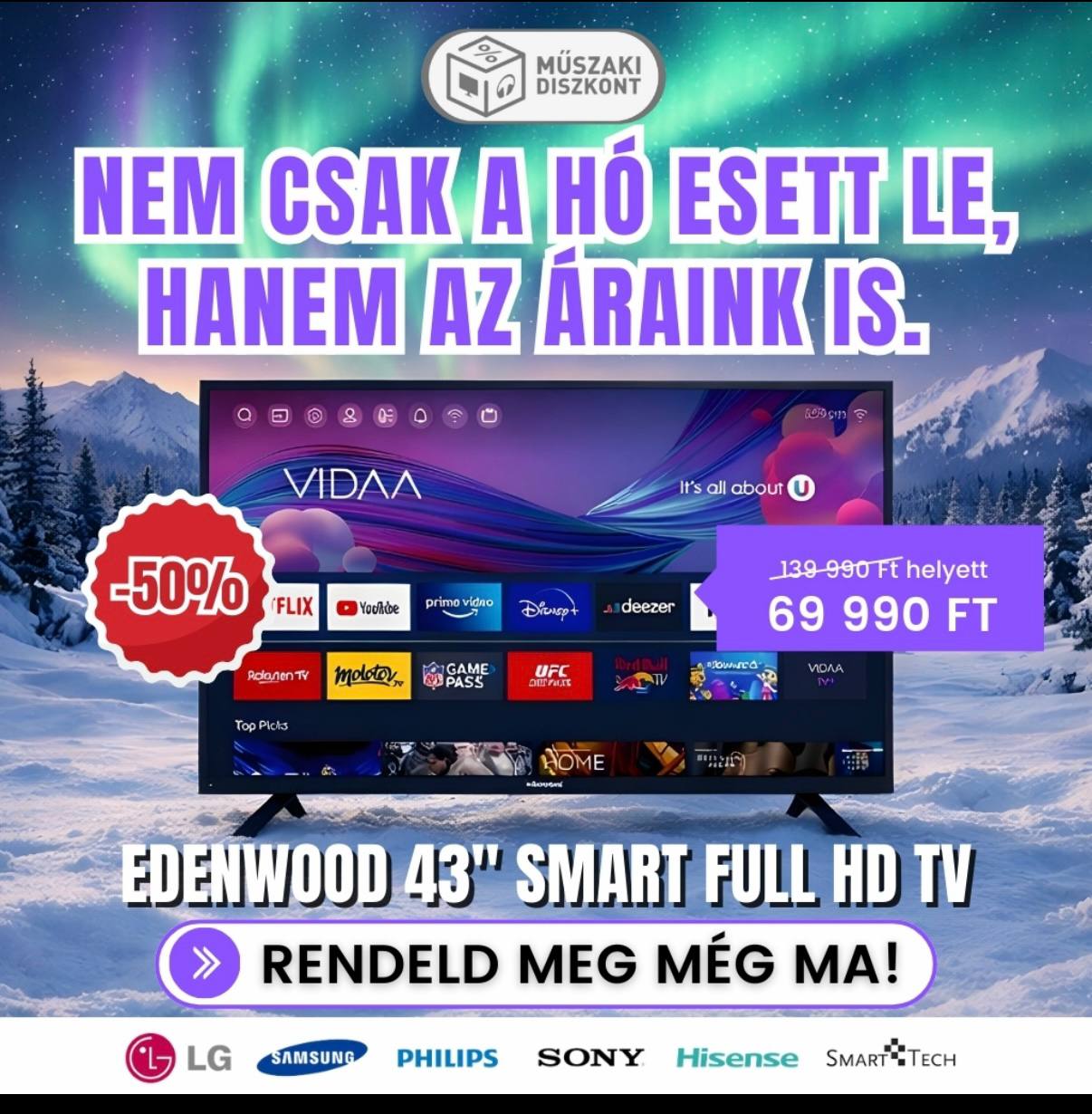 Edenwood 43'' smart FULL HD TV